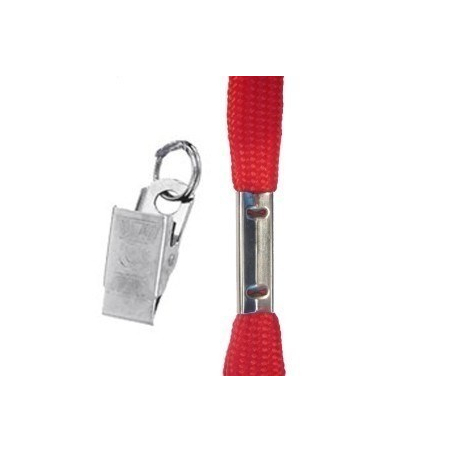 Lot De 50 Tours De Cou Rouge Avec Clip Métallique Solide – Lanière Porte-Badge Idéale Pour Carte D'Identification, Clés Ou Badge Professionnel