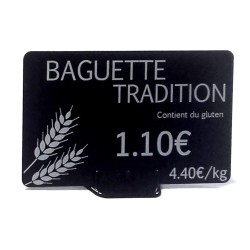 AC000003 - Support plat noir pour étiquette de prix - Cardalis