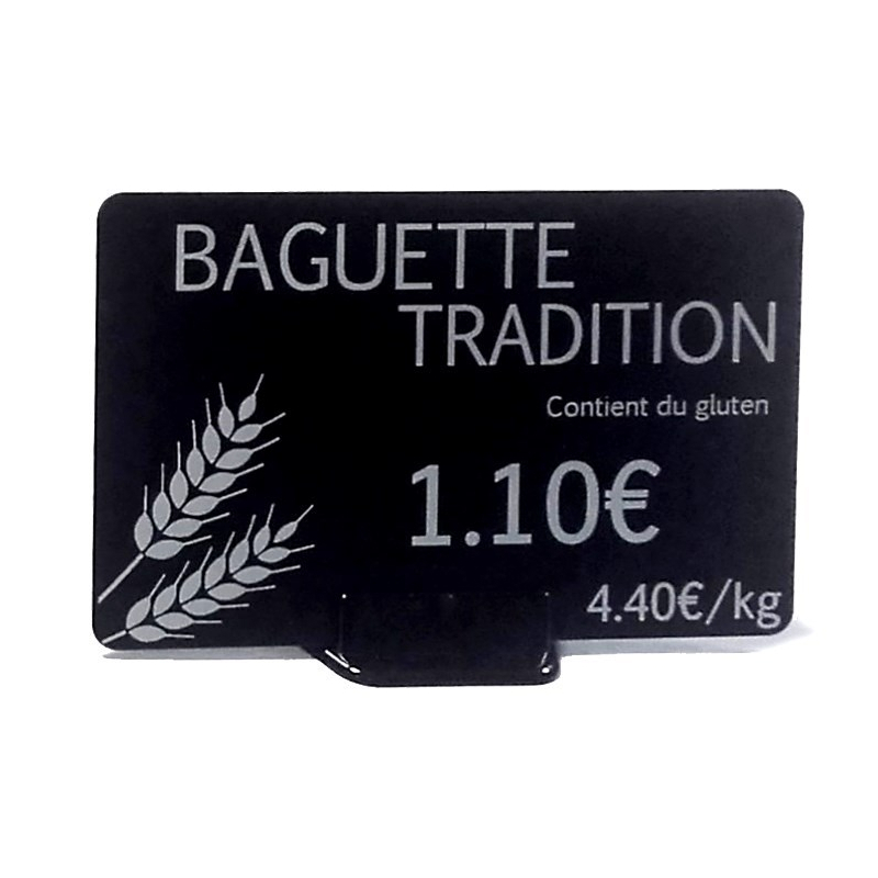 AC000003 - Support plat noir pour étiquette de prix - Cardalis