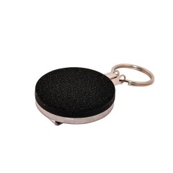 ATTY03-NC-CHA - Enrouleur chrome/noir avec anneau - chaînette métal