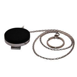 ATTY03-NC-CHA - Enrouleur chrome/noir avec anneau, chaînette métal
