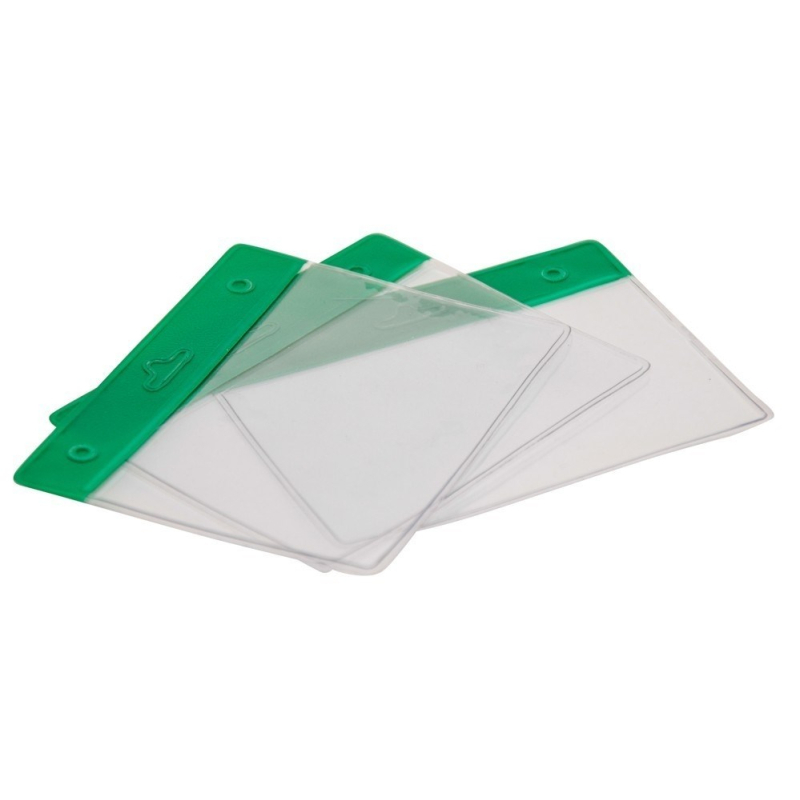 Porte-carte souple transparent avec perforation oblongue