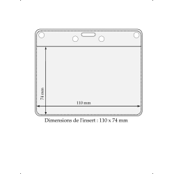 PBS022-H0 - Porte badge souple, 110mmx74mm horizontal - Cardalis