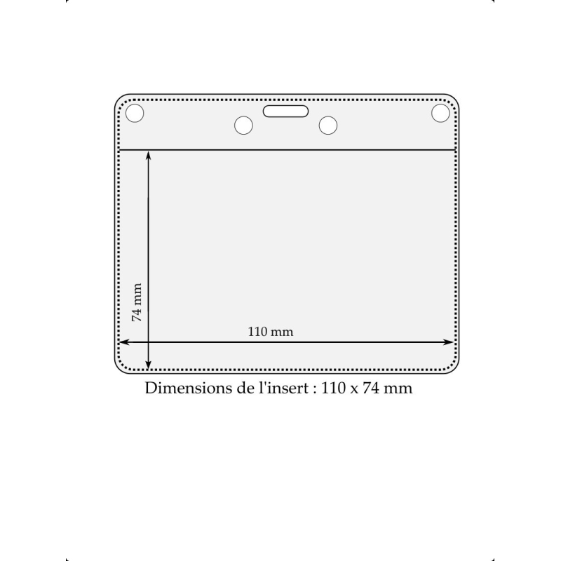 Porte badge avec cordon de fermeture à bouton BOSUR – TRANS LASER