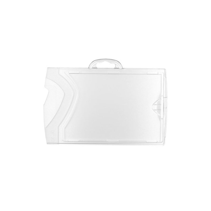Porte-badge rigide horizontal cristal/cristal pour carte 86x54mm