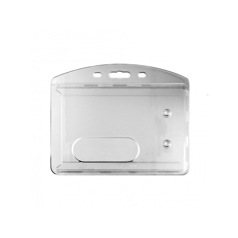 PBR2015-H0 - Porte-badge rigide 2 faces transparent, horizontal