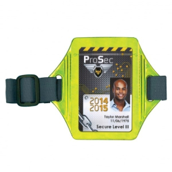 Porte-badge brassard Jaune Fluo, lot de 10 pièces - Cardalis