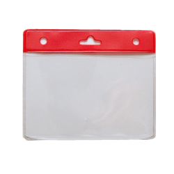 Porte badge souple PBS006-H6 avec bandeau rouge - Cardalis