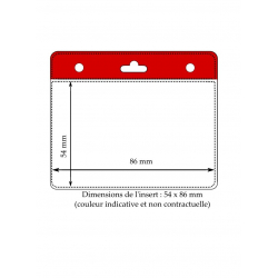 Porte badge souple PBS006-H6 avec bandeau rouge - Cardalis