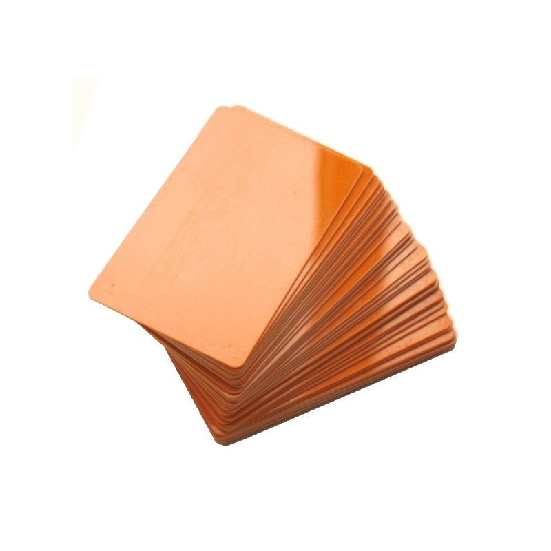 CTM-076-5 - Carte PVC orange pour imprimantes à badges - Cardalis