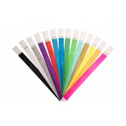 BRTYVEK19-1 Lot de 100 bracelets papier indéchirable Tyvek Noir