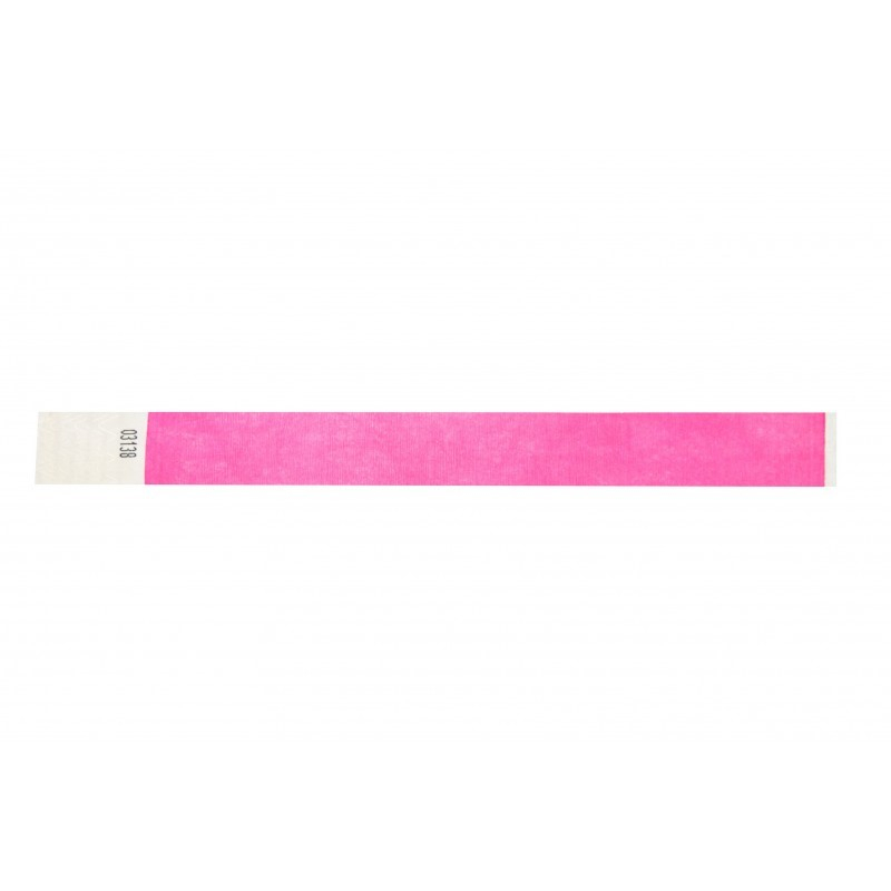 BRTYVEK19-11 Lot de 100 bracelets papier indéchirable Tyvek Rose