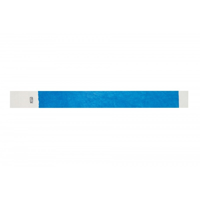 BRTYVEK19-1 Lot de 100 bracelets papier indéchirable Tyvek Bleu