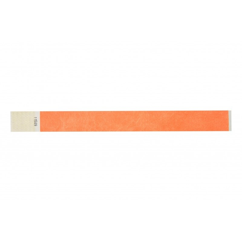 BRTYVEK19-5 Lot de 100 bracelets papier indéchirable Tyvek Orange