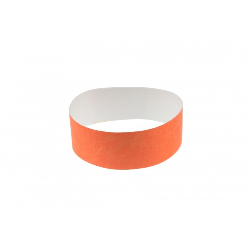 BRTYVEK19-5 Lot de 100 bracelets papier indéchirable Tyvek Orange