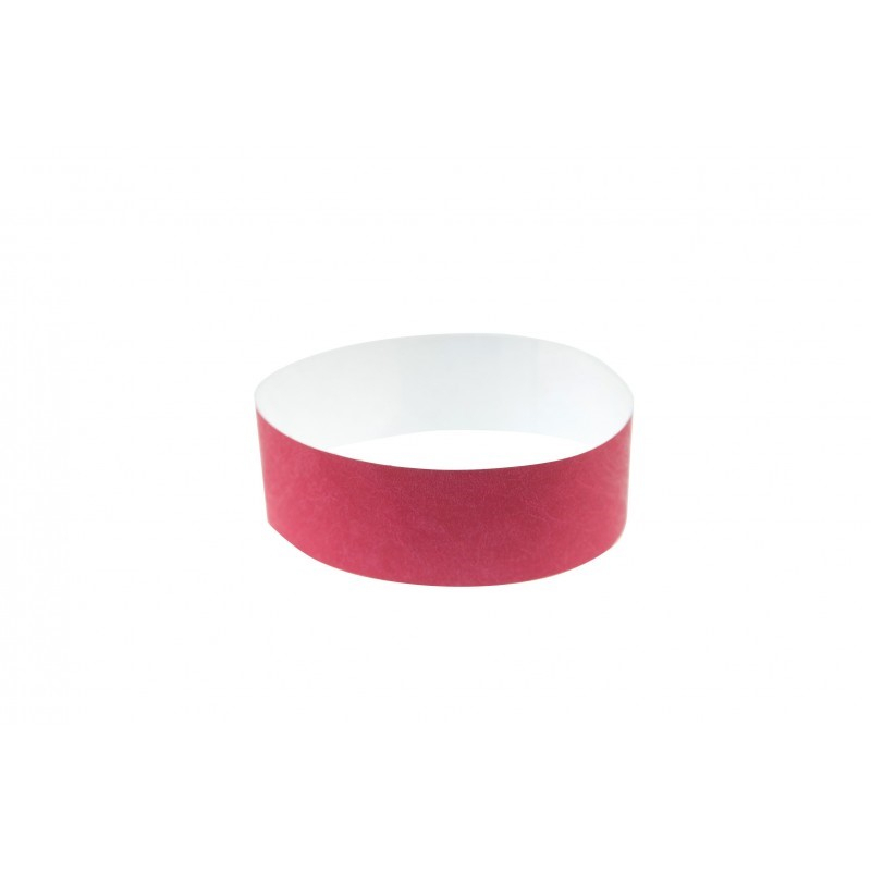 BRTYVEK19-6 Lot de 100 bracelets papier indéchirable Tyvek Rouge