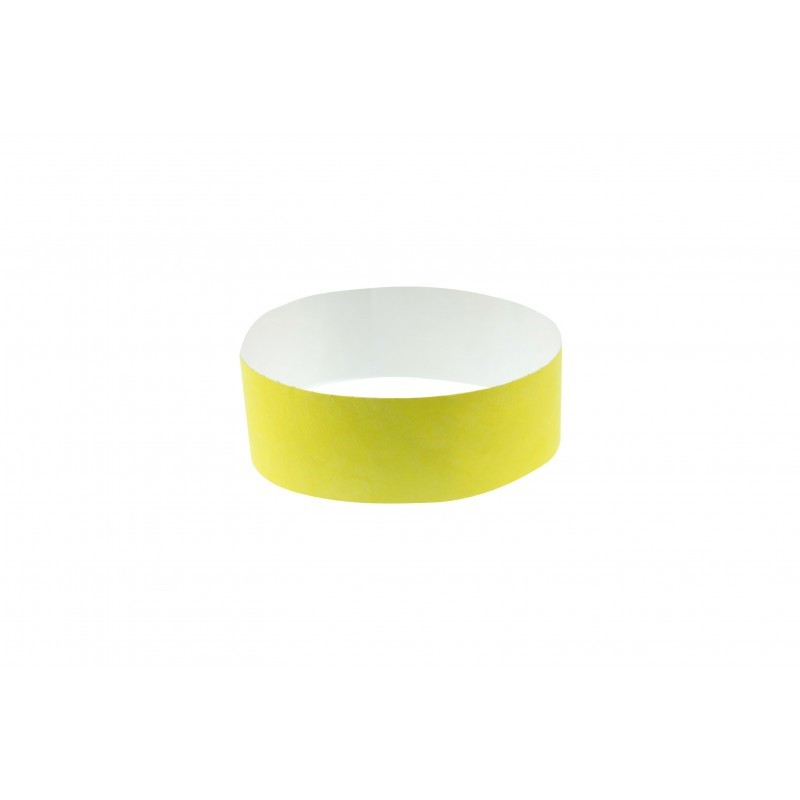 BRTYVEK19-9 Lot de 100 bracelets papier indéchirable Tyvek Jaune