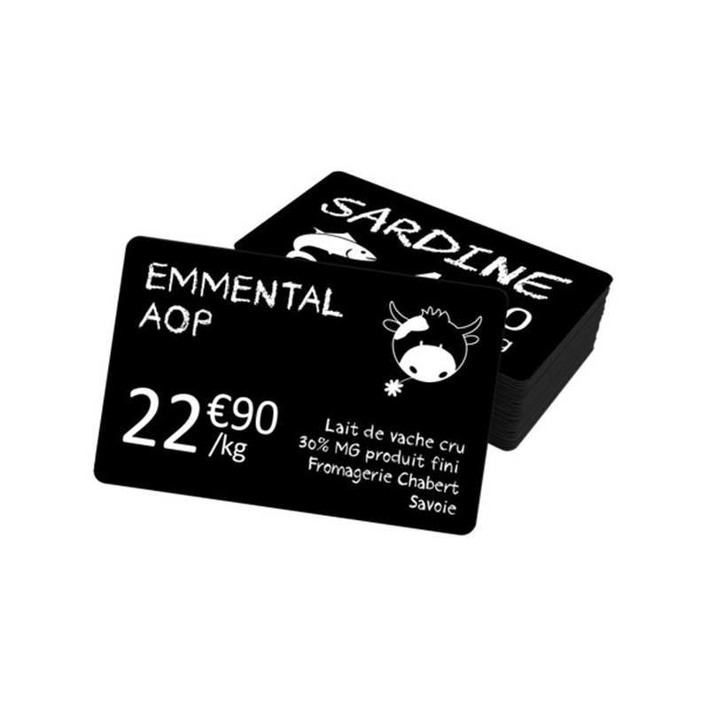 Cartes PVC imprimables Noires Mat - Evolis C8001