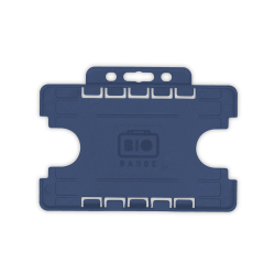 PBR1001D-BIO-H3 Porte badge BIO 2 cartes - horizontal - format 86x54mm - bleu foncé
