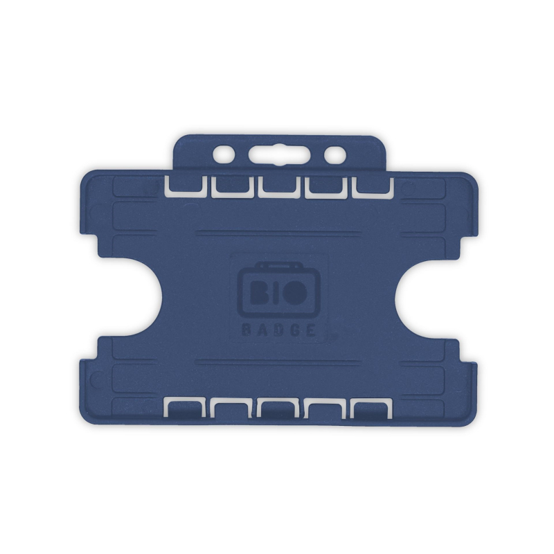PBR1001D-BIO-H3 Porte badge BIO 2 cartes, horizontal, format 86x54mm, bleu foncé