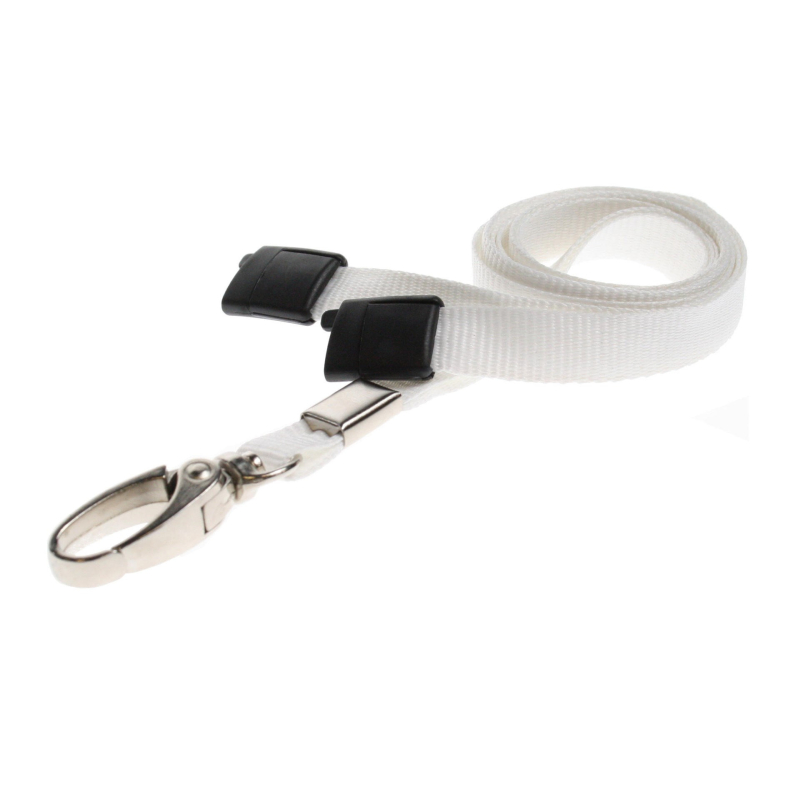 blanc, avec clip mousqueton Lanyard, largeur 10 mm