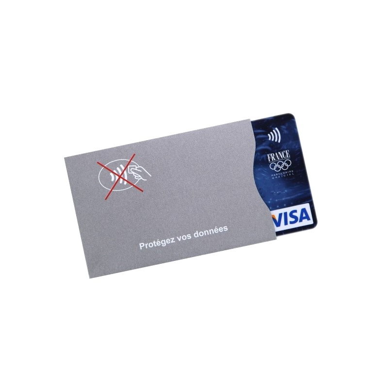 PBS008A H0 5 Etui carte Anti RFID coloris argent lot de 5