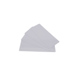 C4122-100 - Cartes longues blanches PVC brillant 50x120 mm, 0.50mm, lot de 100