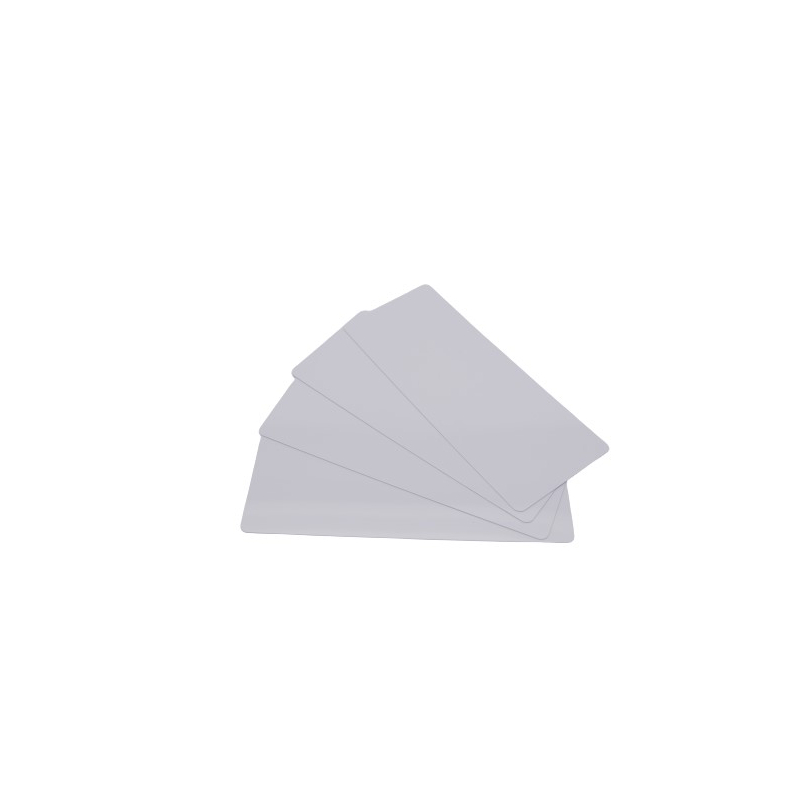 C4122-100 - Cartes longues blanches PVC brillant 50x120 mm, 0.50mm, lot de 100