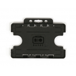 PBR1001D-BIO-H0 Porte badge BIO 2 cartes -  horizontal -  format 86x54mm -  noir