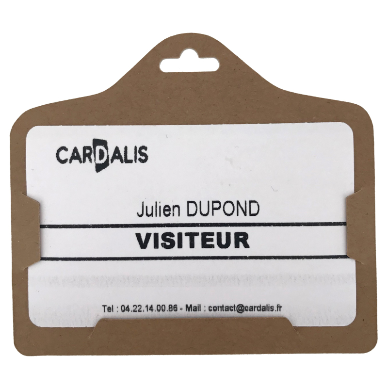 PBS009-H0 - Porte badge cartonné ECO -  format horizontal -  lot de 100