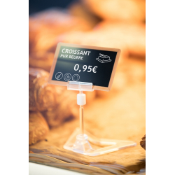 AC000011 - Support étiquette de prix - Aspect cristal, hauteur 8 cm