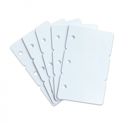 Cartes PVC sécables en 3, format 28,6x54mm, ép 0,76mm, perforées