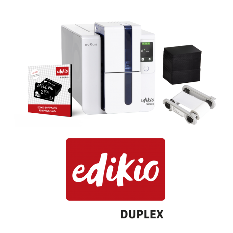Evolis Pack étiquettes de prix EDIKIO Duplex -  USB/Ethernet