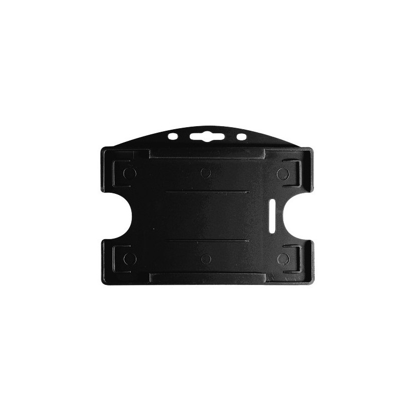 PBR1003-H1 - Porte badge rigide 1 face horizontal noir, 86 x 54 mm