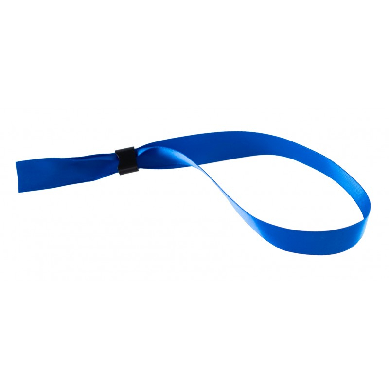 Bracelet tissu satin 15 mm avec boucle de fermeture - Bleu 2