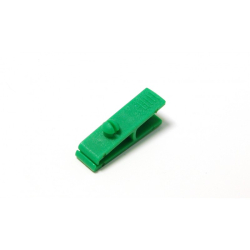 Lot de 100 clips plastique vert pour cartes et badges avec perforation 1