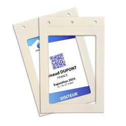 Porte-badge cartonné ECO, format A6, avec fenêtre recto-verso - face 1