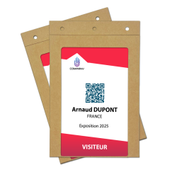 Porte-badge cartonné (kraft) ECO, format A6, avec fenêtre (couverture)