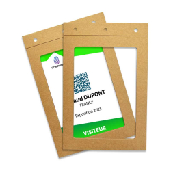 Porte-badge cartonné KRAFT ECO, format A6, avec fenêtre recto verso