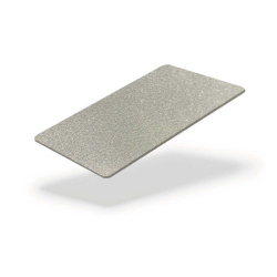 Cartes PVC ARGENT METALLIQUE -  86x54 mm teintées dans la masse