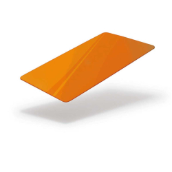 Cartes PVC ORANGE -  86x54 mm teintées dans la masse
