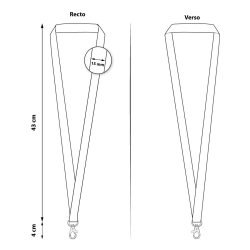 Cordon bambou 15 mm -  mousqueton fermoir sans nickel Schema