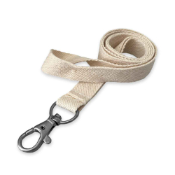 Cordon coton 15 mm avec mousqueton fermoir sans nickel miniature