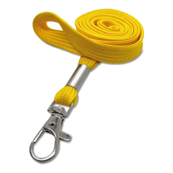 Cordon tour de cou 12 mm avec mousqueton fermoir - Jaune - miniature