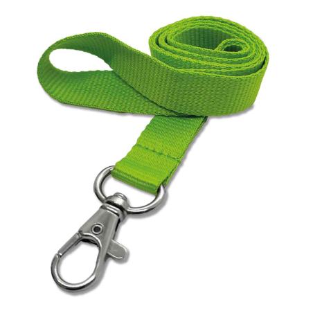 Cordon tramé PREMIUM 15 mm avec mousqueton fermoir - Vert absinthe - miniature