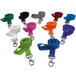 Cordon tramé PREMIUM 15 mm avec mousqueton fermoir - couleur