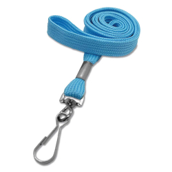 Cordon tour de cou 12 mm avec mousqueton simplex - Bleu ciel - miniature