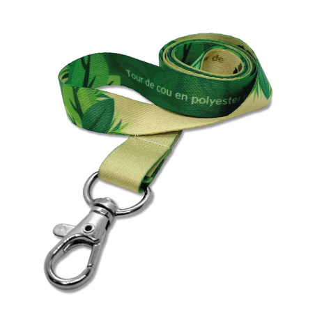 Cordon tour de cou avec mousqueton fermoir - Rpet - miniature 2