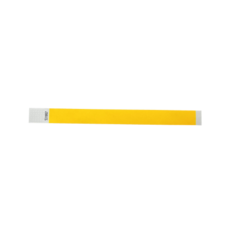 Lot de 100 bracelets papier indéchirable tyvek, largeur 19mm - Jaune - miniature