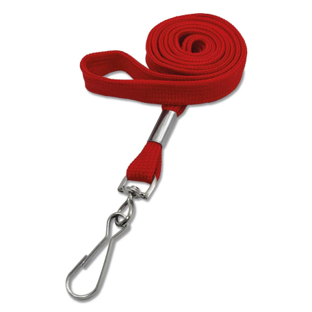 Cordon tour de cou 12 mm avec mousqueton simplex - Rouge - miniature